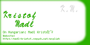 kristof madl business card